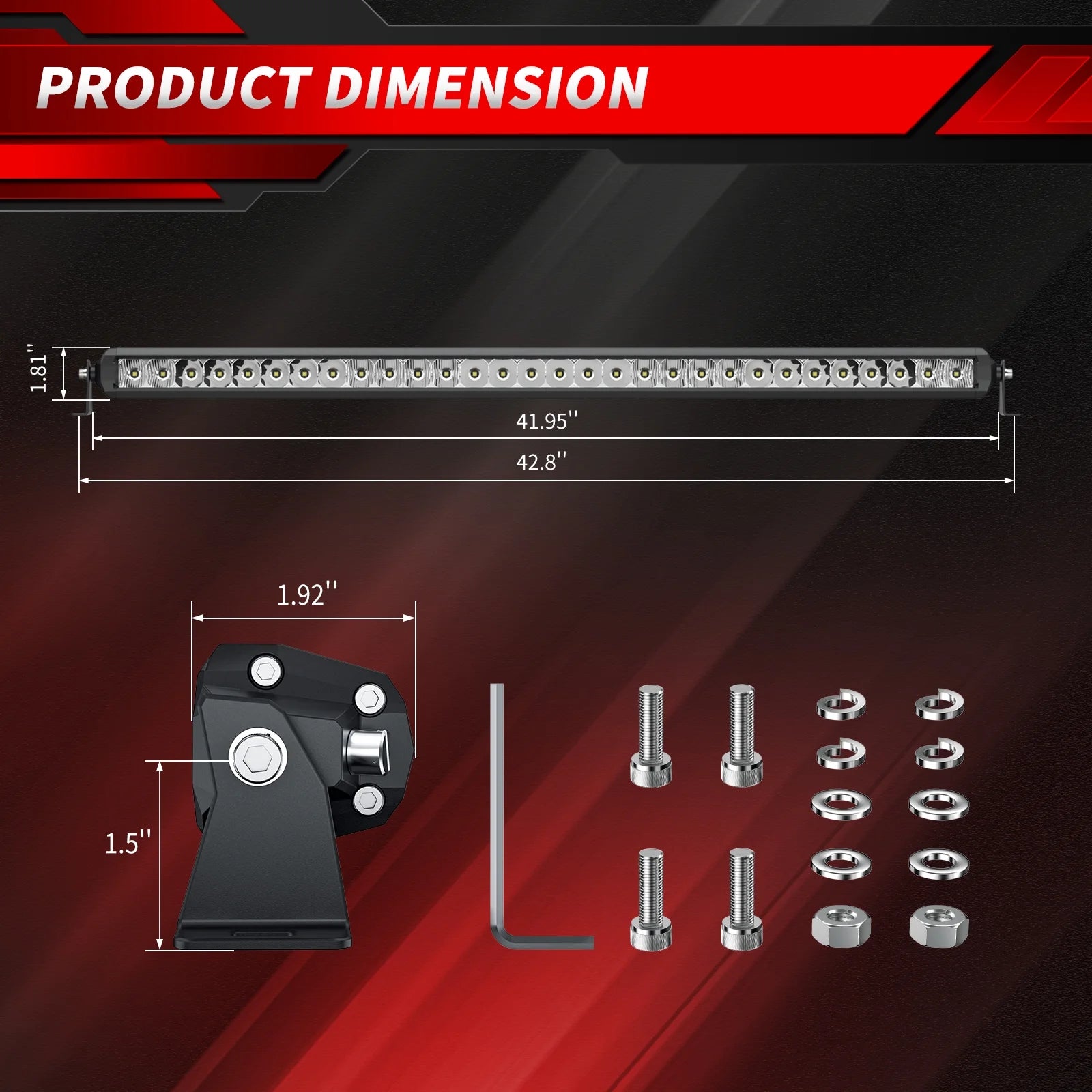 LED Light Bar 40 inch 200W Off Road Spot Flood Combo Work Light IP69K Waterproof O2385