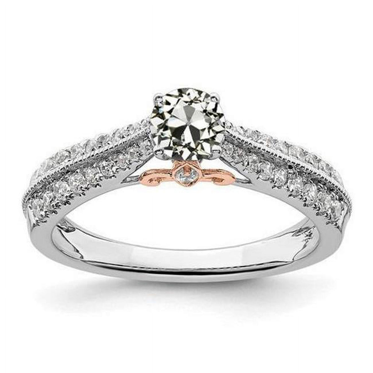 2.50 CT Old Miner Diamond Double Row Accents Ring H944515
