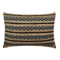 Black & Beige Pack of 2 Cotton Striped Lumbar Cushion Covers D6966