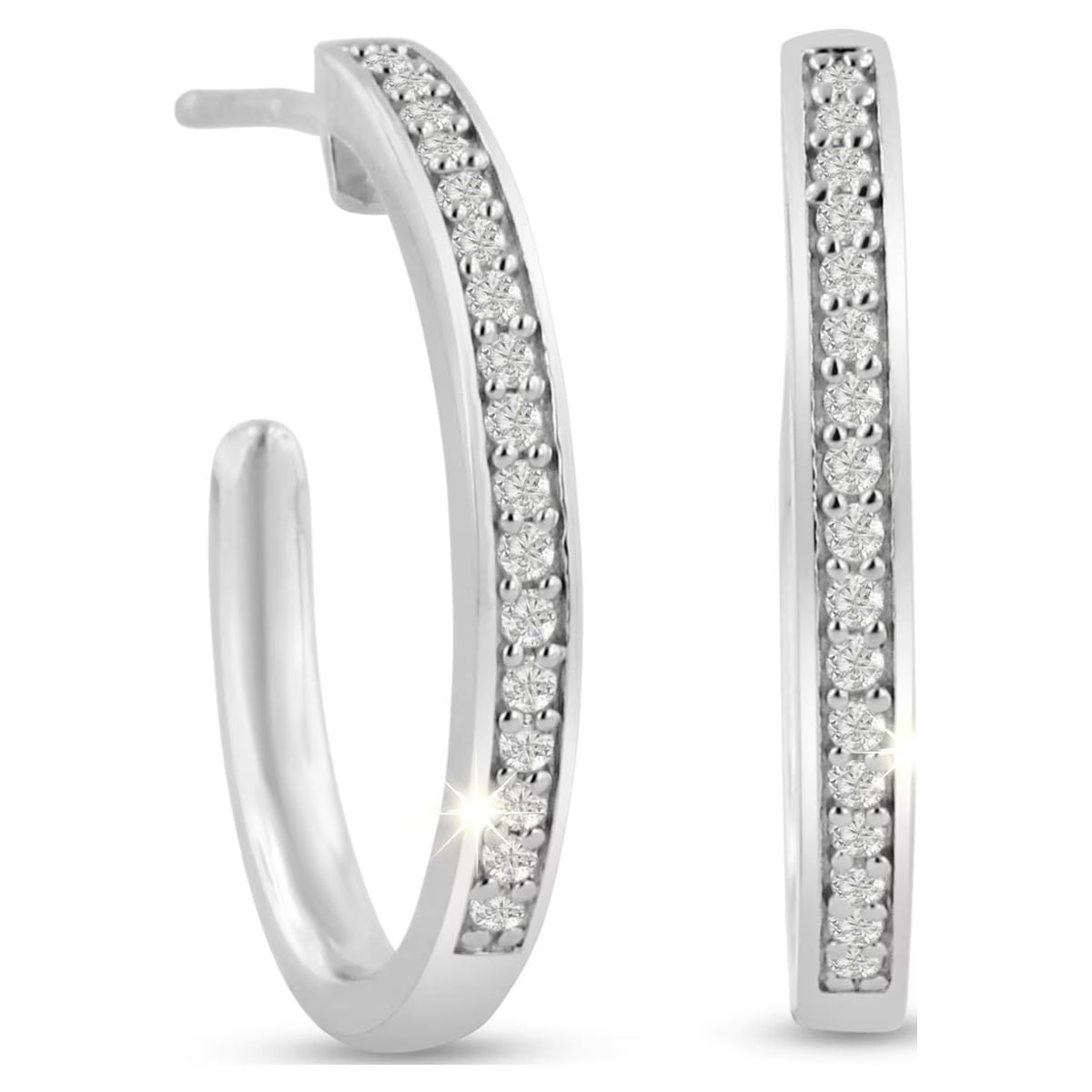 1/4 Carat Diamond Hoop Earrings 19 mm x 19 mm P5635