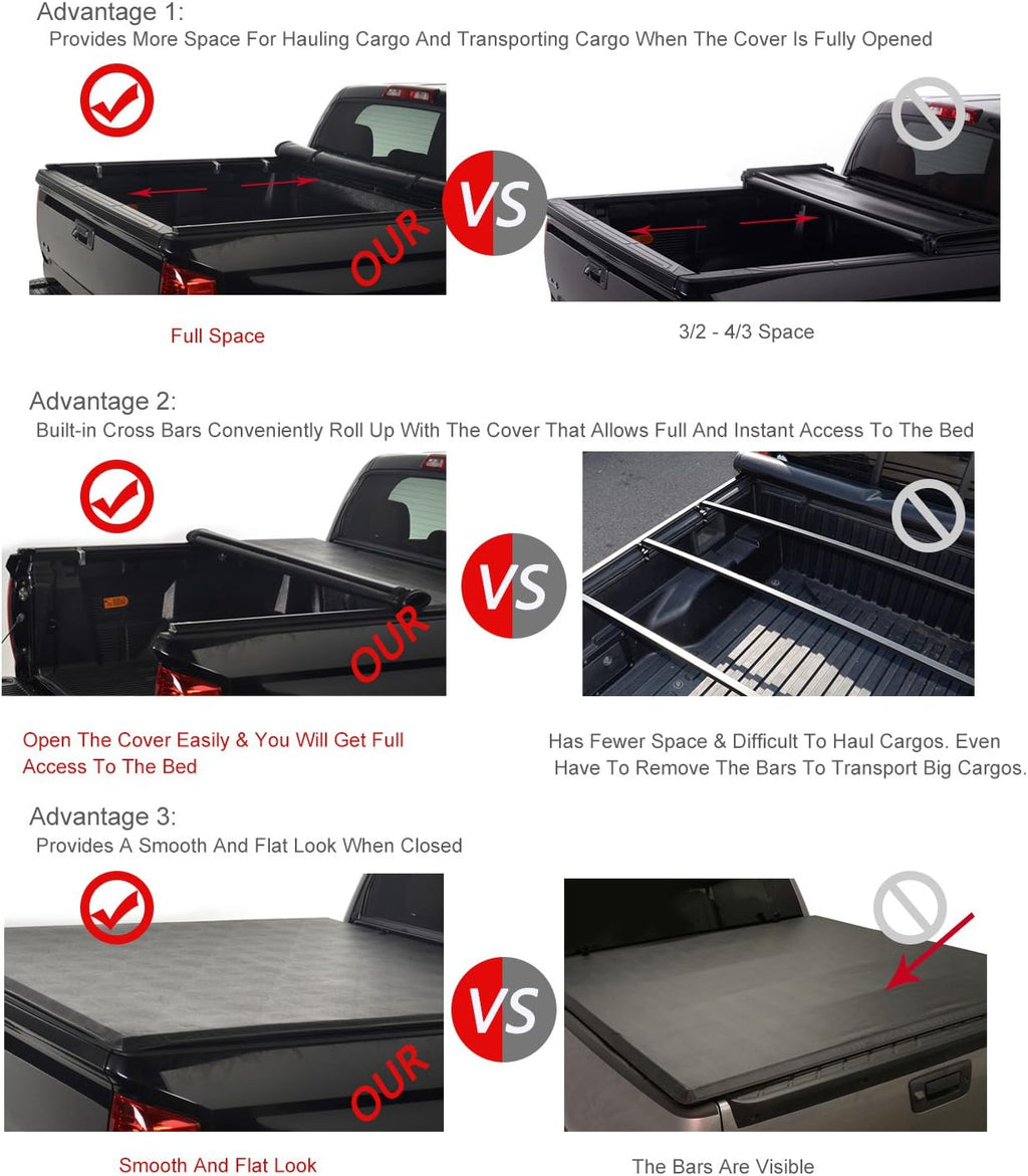 Soft Roll Up Tonneau Cover for 6ft Fleetside Bed G9874