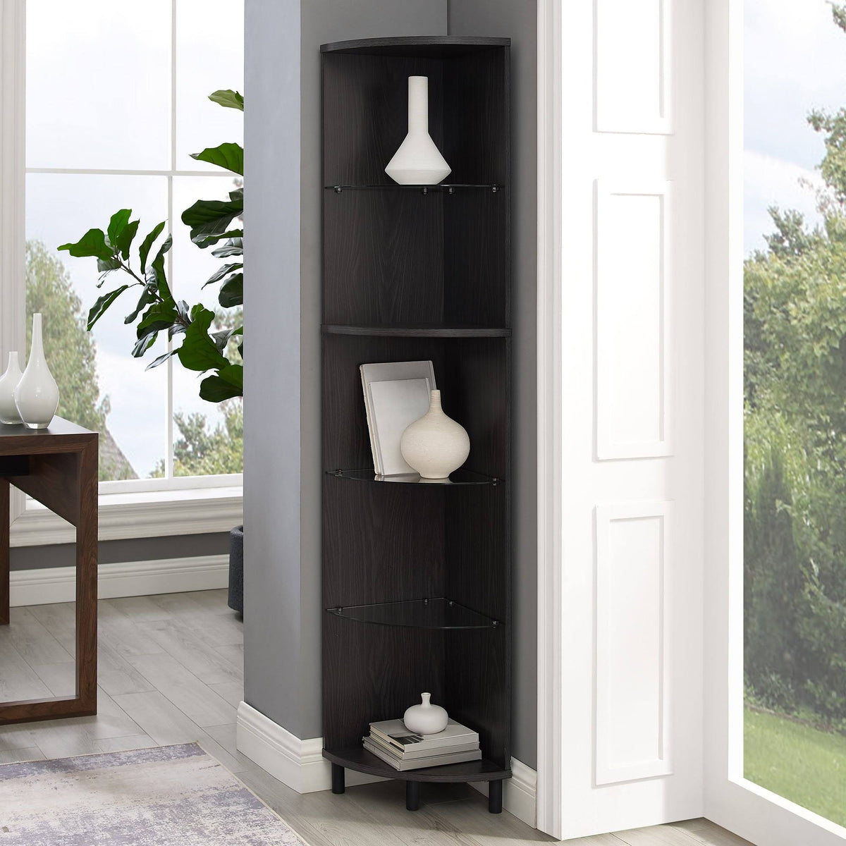 Birch Curved Front Corner Bookshelf K415297
