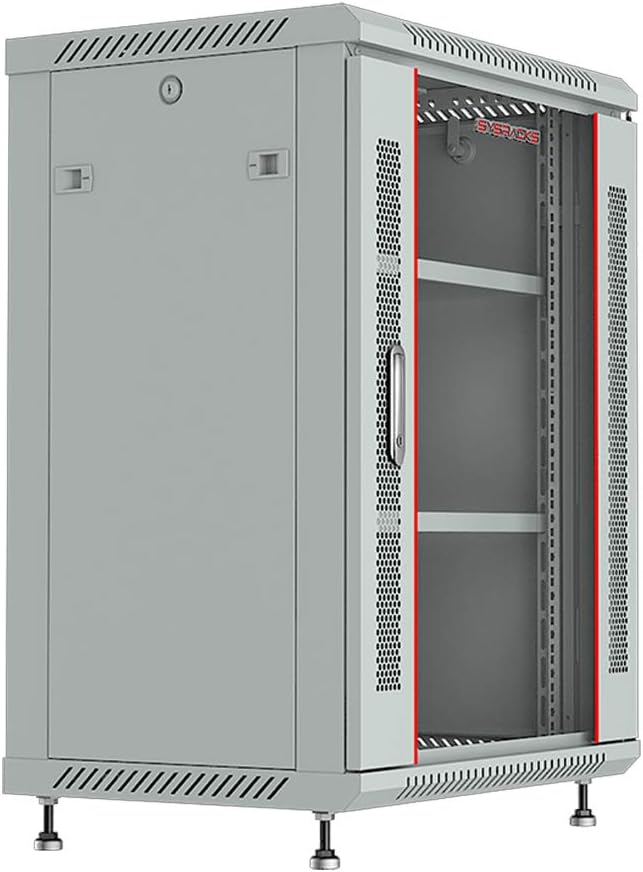 15U Wall Mount Gray IT Network Server Rack Cabinet Enclosure 24 Inch Depth U39152