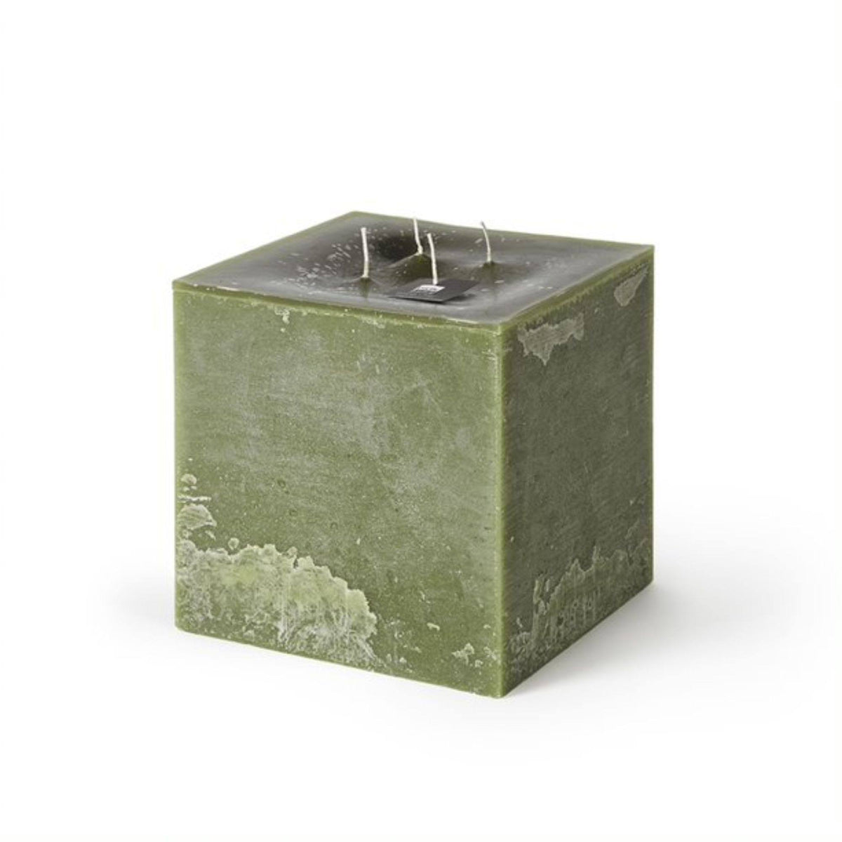 Dark Green Square 4-Wick Solid Pillar Candle O3695
