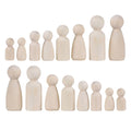 24Pcs Unpainted Wooden Peg Dolls W4012