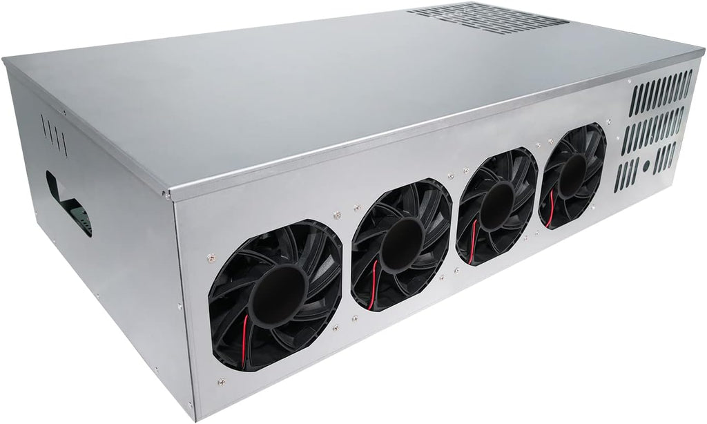 8 Port GPU Mining Case with 4 Cooling Fans J571