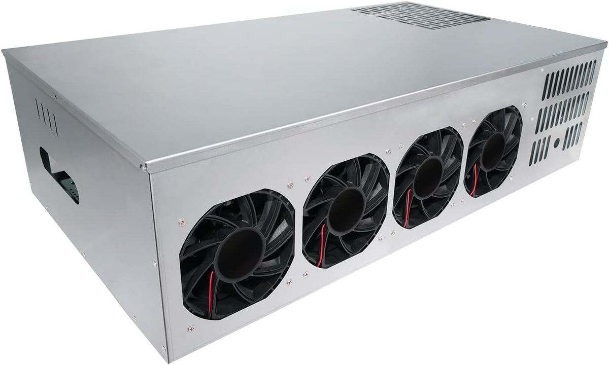 8 Port GPU Mining Case with 4 Cooling Fans J571
