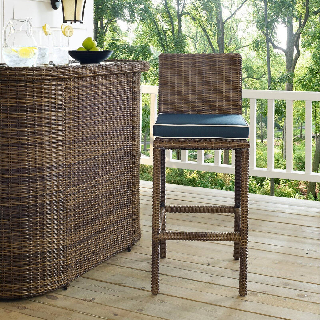 Wicker Patio Bar Stool Set of 2 P7320