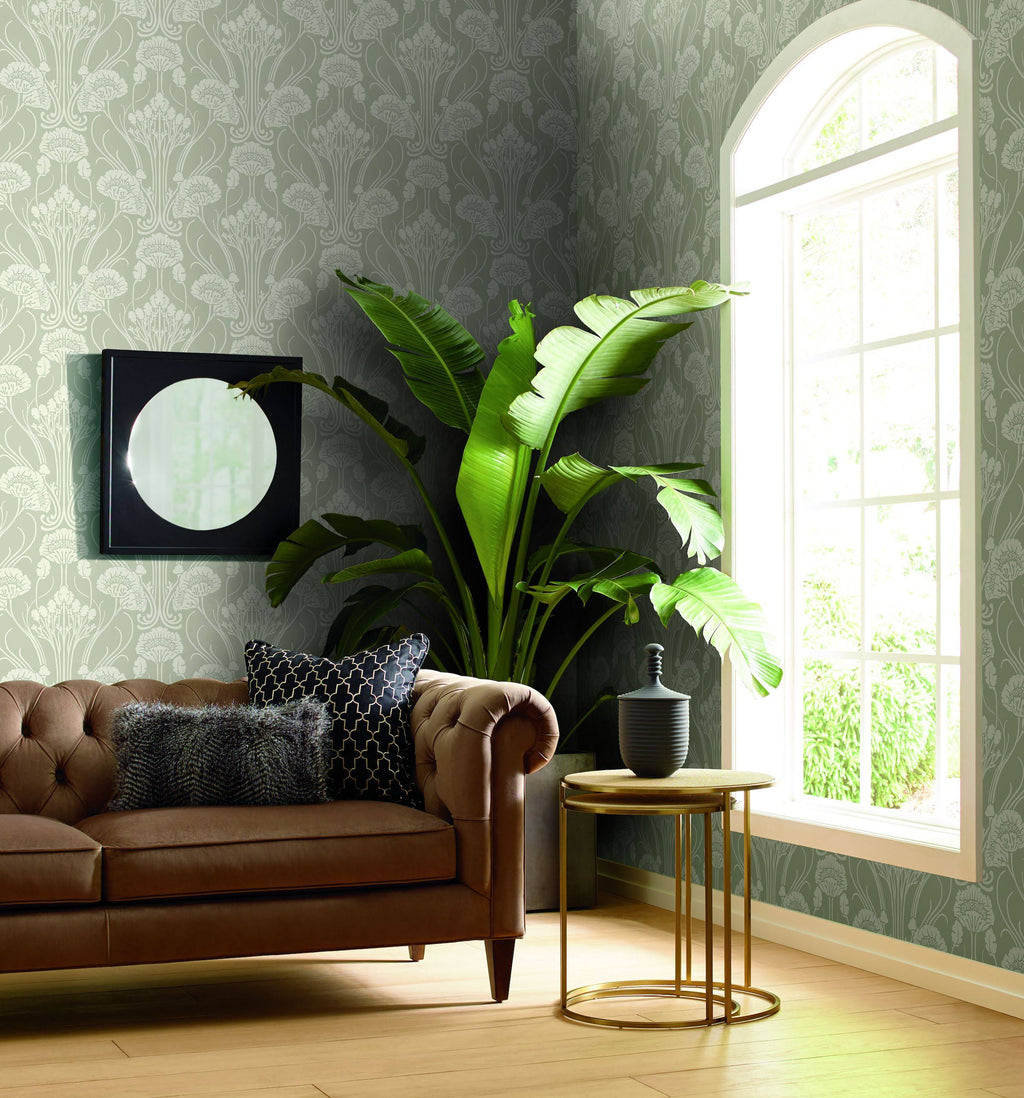 Beige Damask Wallpaper C384
