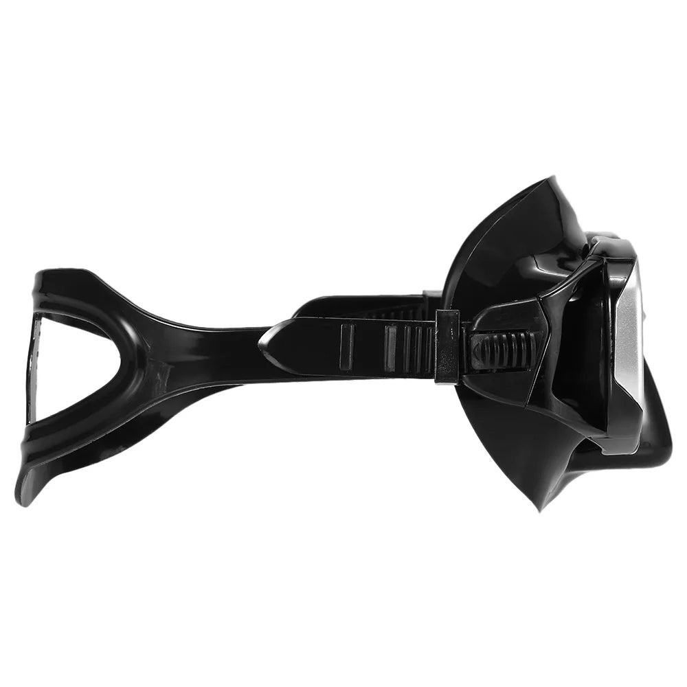 Freediving Snorkel Set with Tempered Glass Lens Goggles F431751