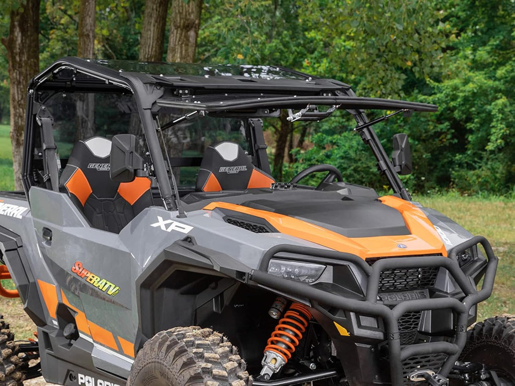 Heavy-Duty Scratch Resistant Flip Windshield, 1/4 Thick Polycarbonate J59182