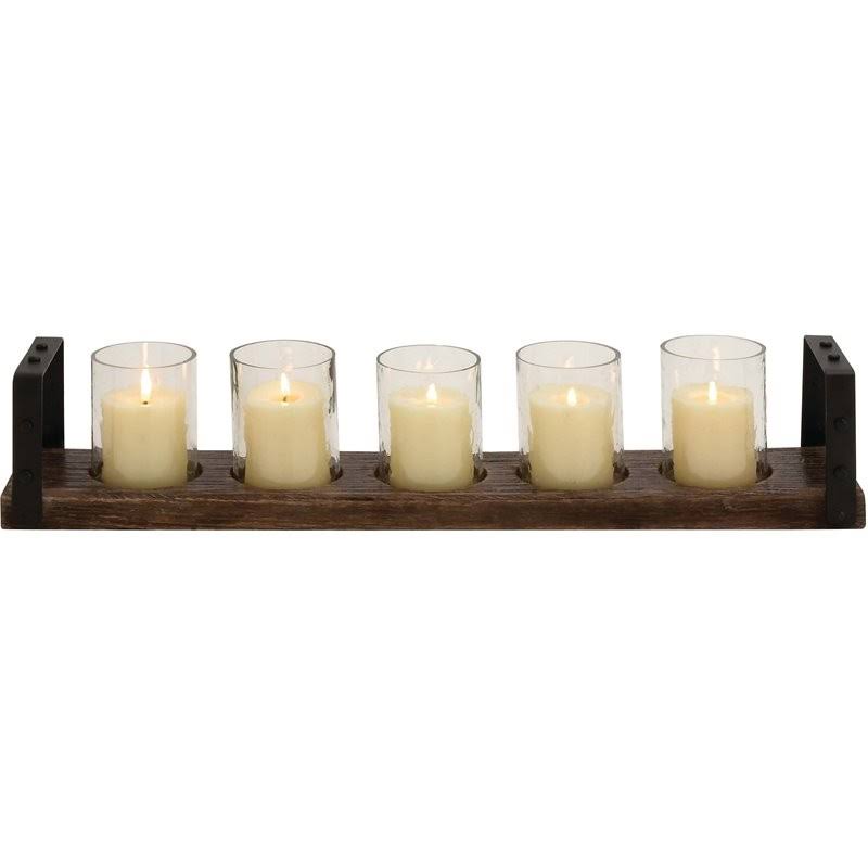Brown Iron Metal Candle Holder S737170