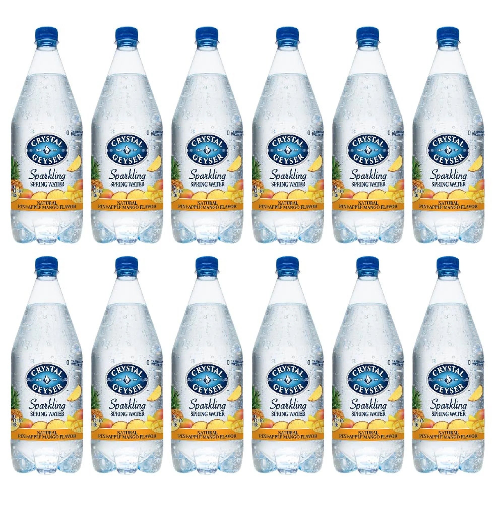 Pineapple Mango Sparkling Spring Water, 12 Pack, 42 oz Bottles A47041