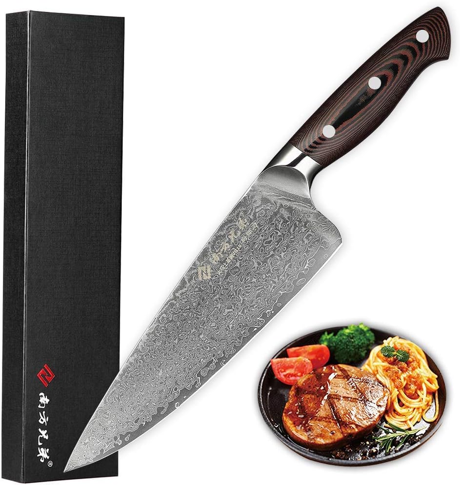Damascus Chef Knife 8 Inch VG10 High Carbon Stainless Steel Knife Y948