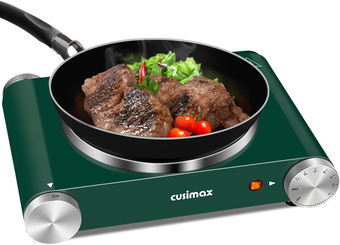 Electric Burner Hot Plate with Adjustable Temperature Control, Stainless Steel K214