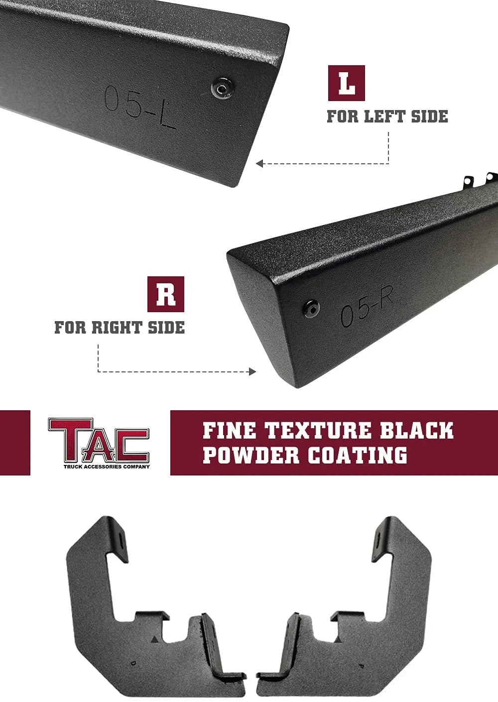 Black Off-Road Running Boards Side Steps Nerf Bars Rock Slider (2pcs) E407878