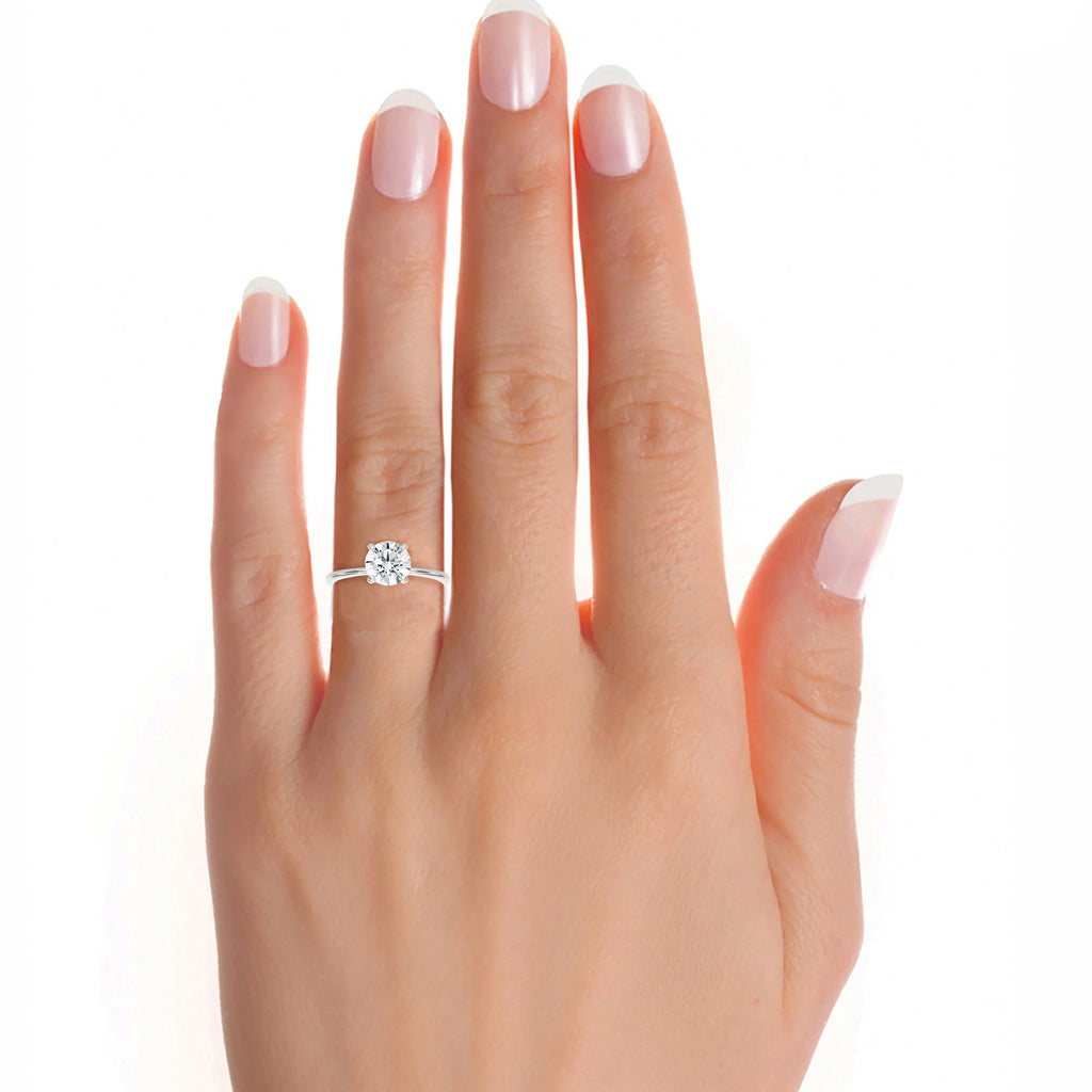 14k White Gold Lab Grown Diamond Solitaire Engagement Ring U71586