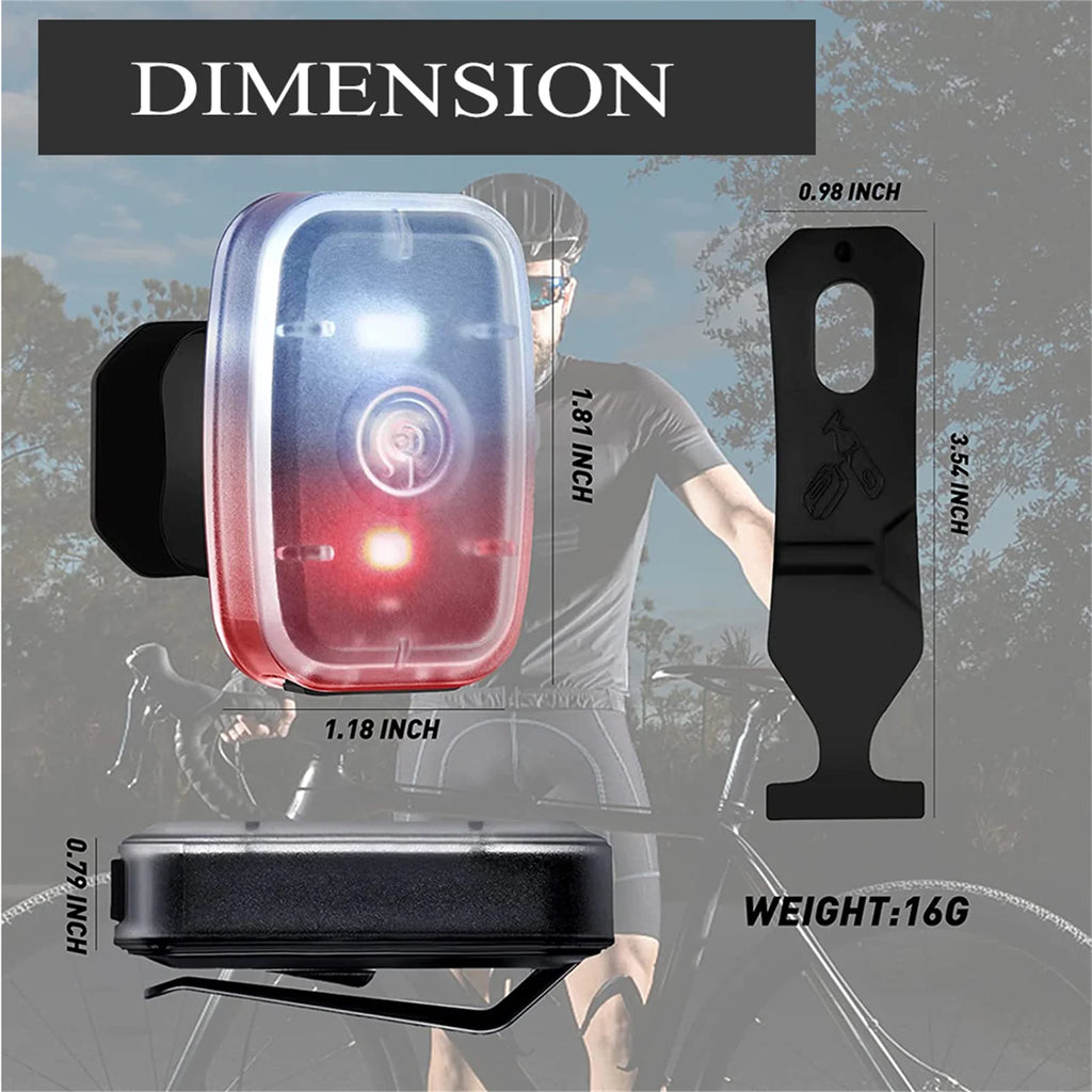 Rear Bike Light Rechargeable Clip on LED Running Light I365