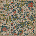 Beige/Green/Blue Square Vinyl Garden Rug L247