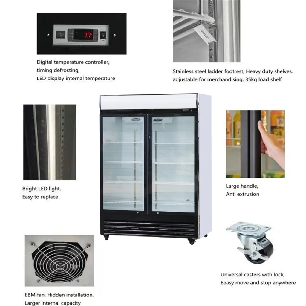 51" Glass Door Merchandiser Refrigerator Beverage Cooler Y37160