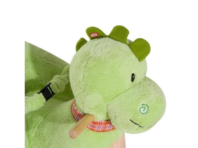 2-in-1 Plush Dinosaur Kids Ride on Cart Rocking Horse Toy V243