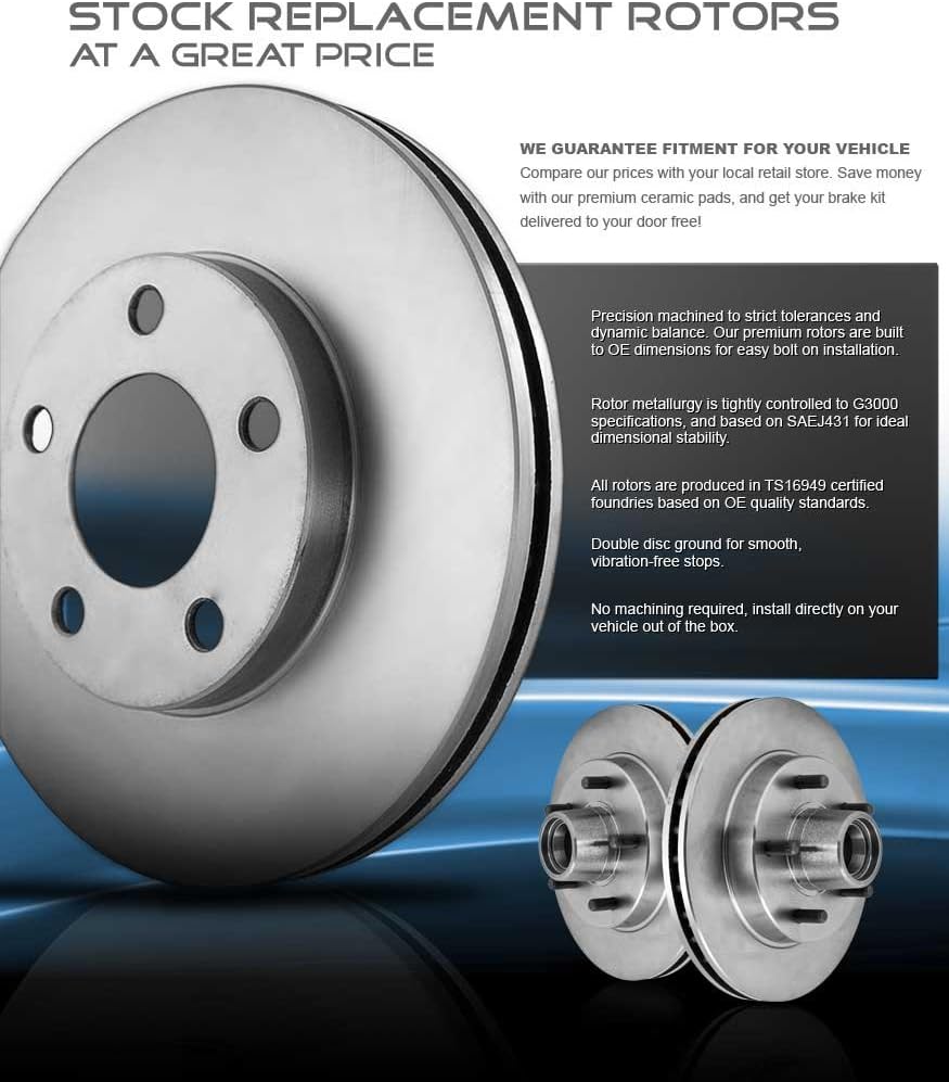 REAR Brake Disc Rotors + Metallic Brake Pads U44692