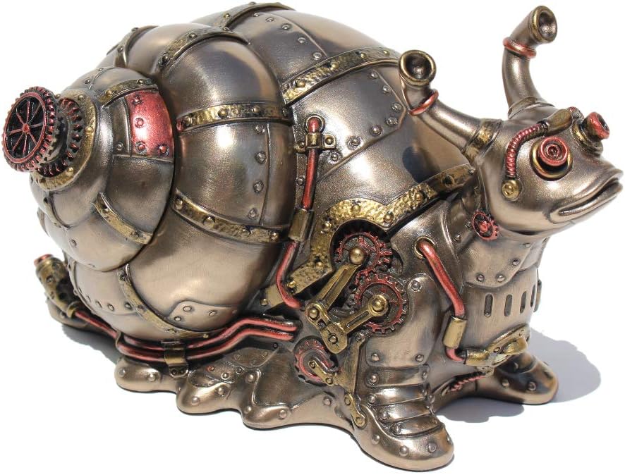Steampunk Giant Land Snail Trinket Box Cold Cast Resin Antique Bronze Finish G836553