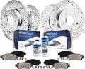 Drilled Slotted Rotors + Brake Pads Replacement for 2003-2007 Honda Accord V6 Models w/ Automatic Trans. E38122