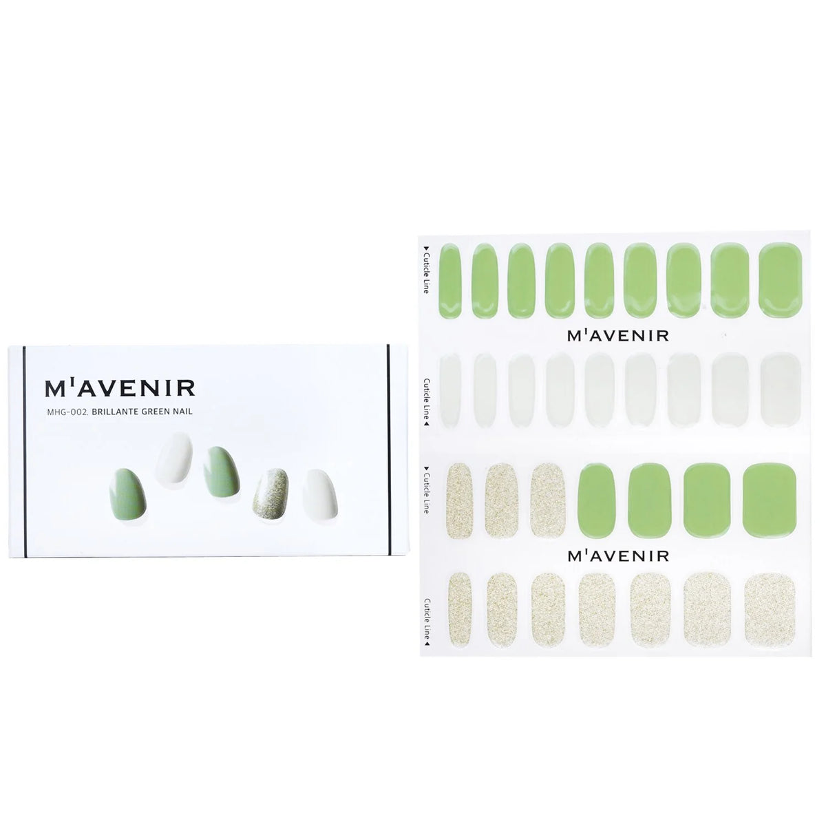 Green Nail Sticker 32pcs N5712