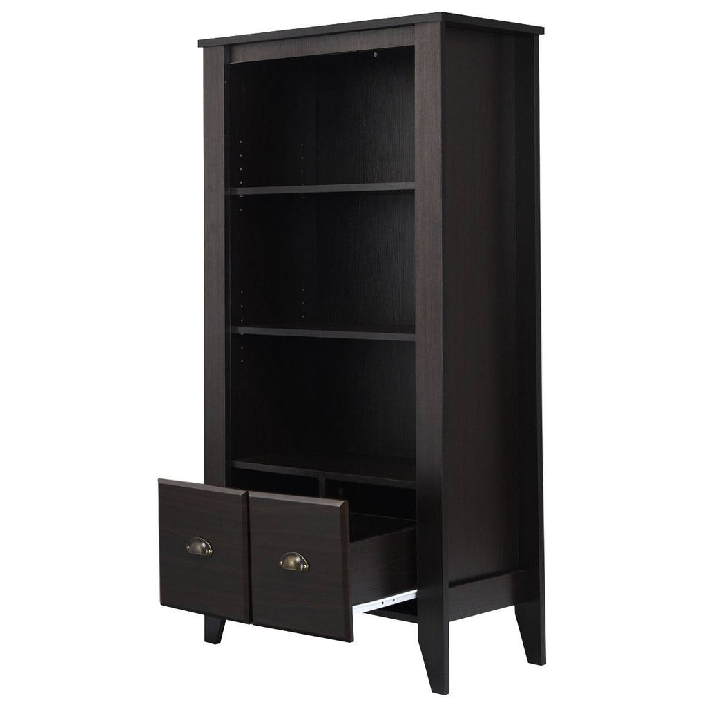 Antique Organizer Bookcase with 2 Drawers A43699