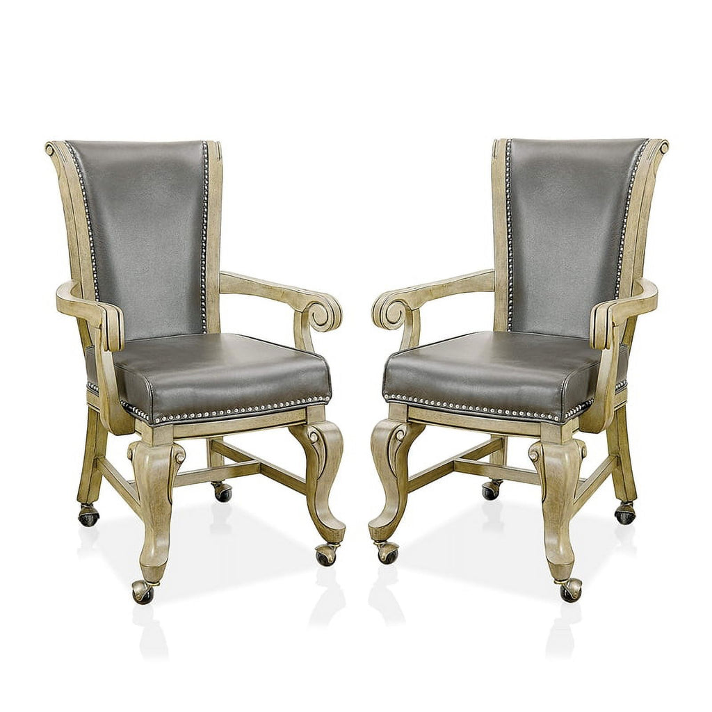 Faux Leather Gaming Chair in Gray (Set of 2) X40195