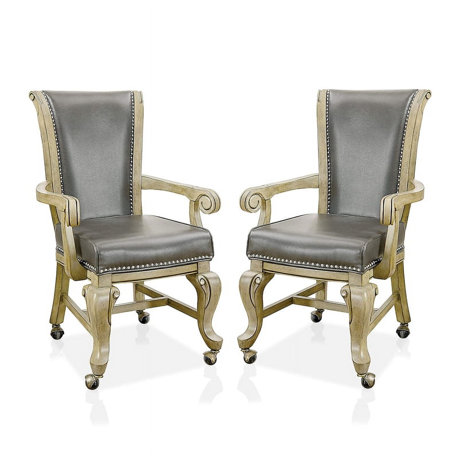 Faux Leather Gaming Chair in Gray (Set of 2) X40195