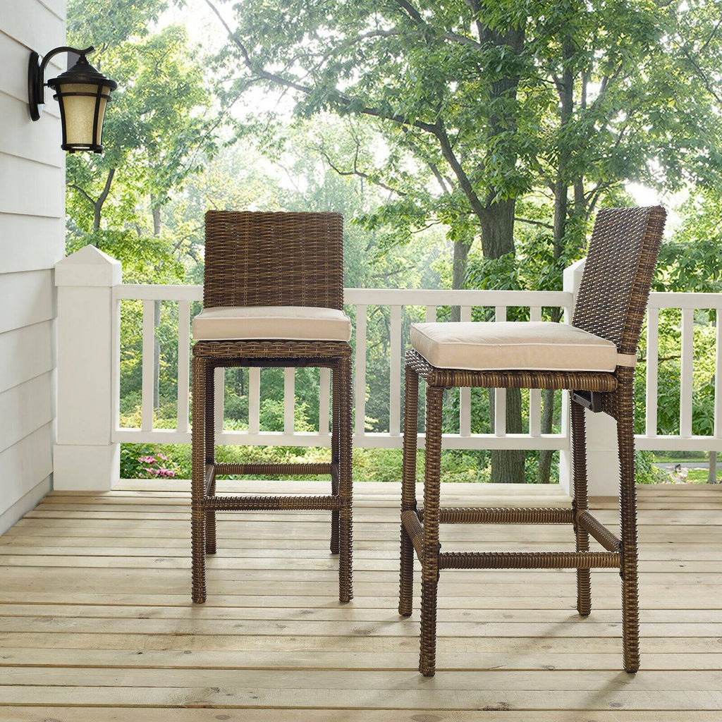 Wicker Patio Bar Stool Set of 2 P7320