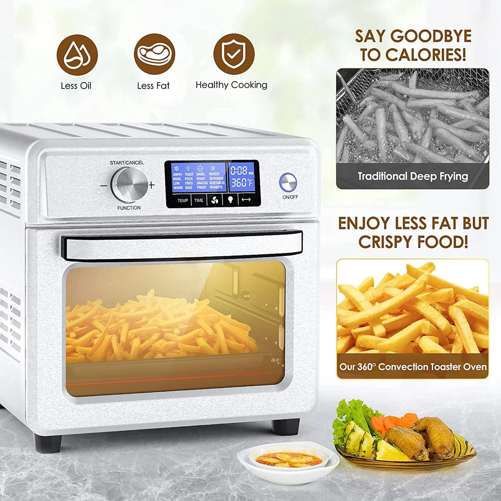 16-in-1 Stainless Steel Air Fryer Toaster Oven Combo with Digital Temperature Control, 9 Accessories & Cookbook M17867