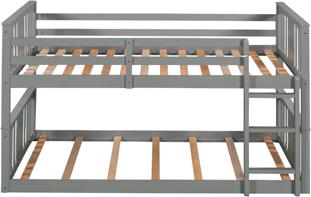 Gray Twin over Twin Wood Bunk Bed Frame J5558