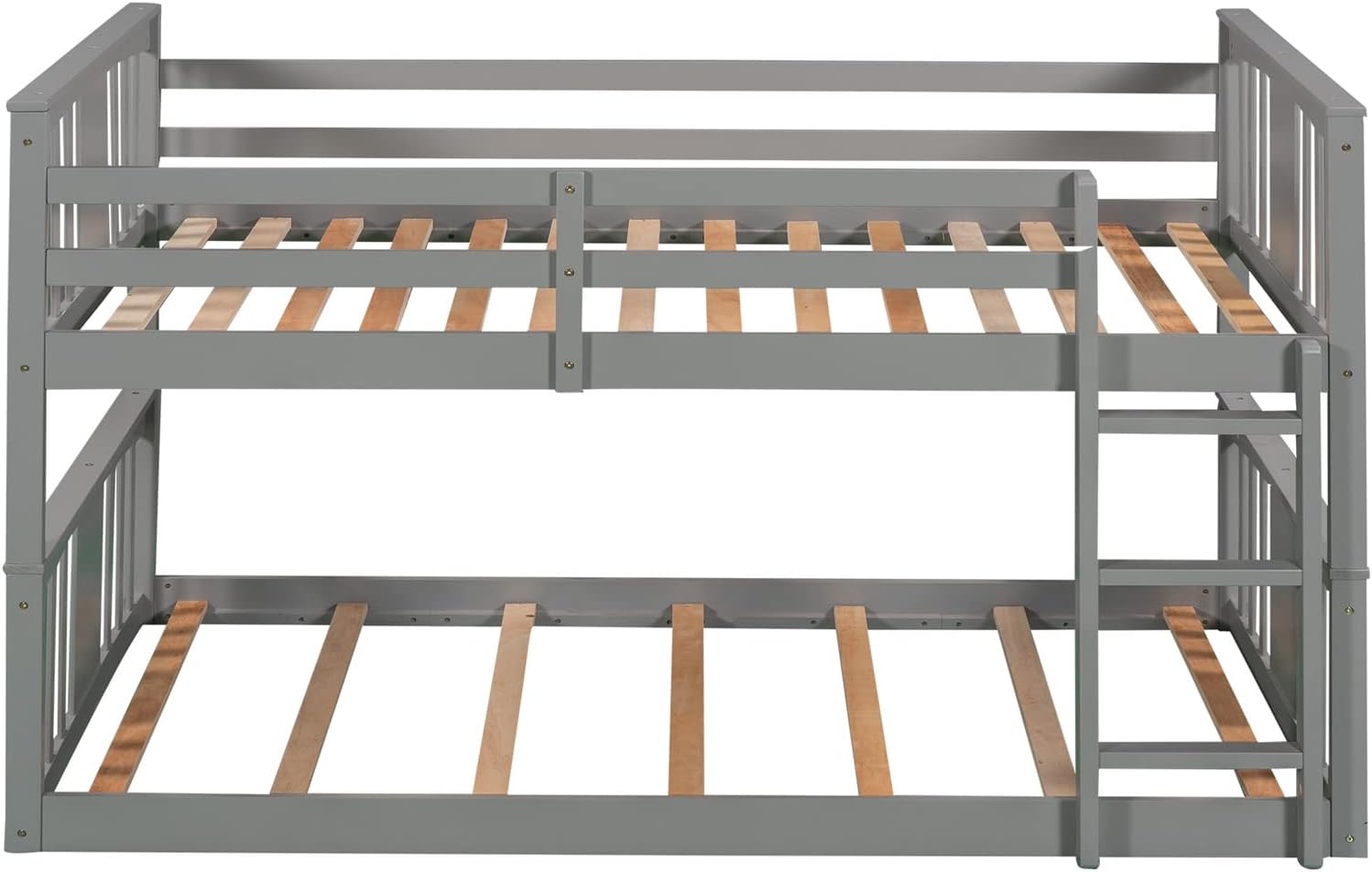 Gray Twin over Twin Wood Bunk Bed Frame J5558