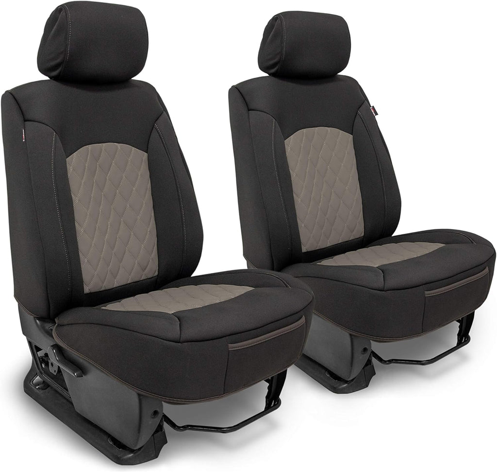 Charcoal & Black Diamond Stitch Pattern Neoprene Universal Seat Covers K234811