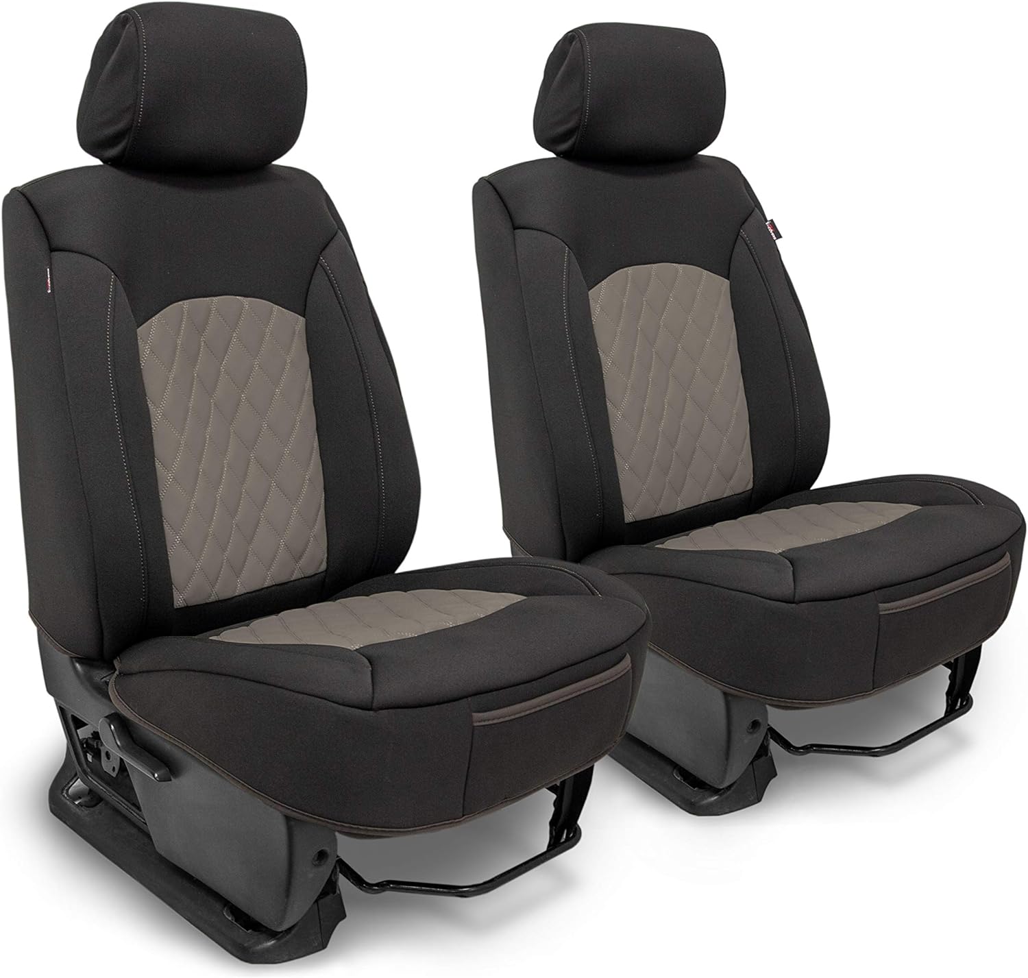 Charcoal & Black Diamond Stitch Pattern Neoprene Universal Seat Covers K234811