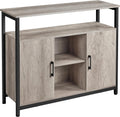 Gray Sideboard with Two Doors and Adjustable Shelves F6794