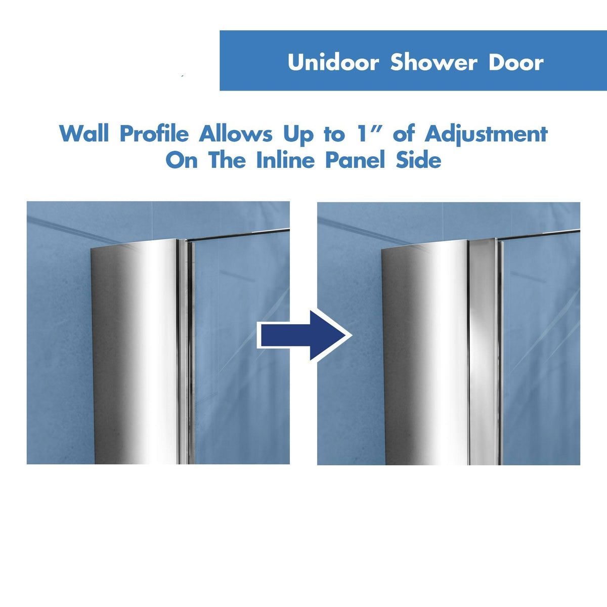 Satin Black Frameless Hinged Shower Door with Shelves C9190