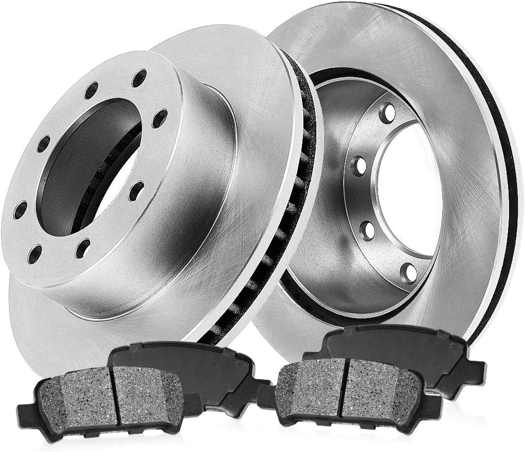 REAR Brake Disc Rotors + Metallic Brake Pads U44692