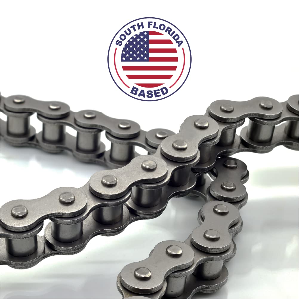 50 Feet Carbon Steel Roller Chain with Connecting Links N1026