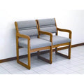 Double Chair with Sled Base and Solid Oak Frame Y163104