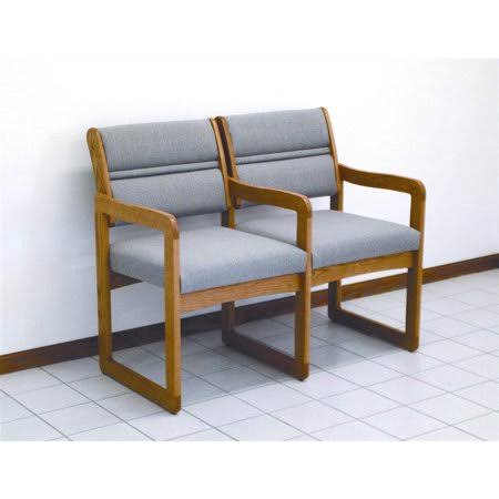 Double Chair with Sled Base and Solid Oak Frame Y163104