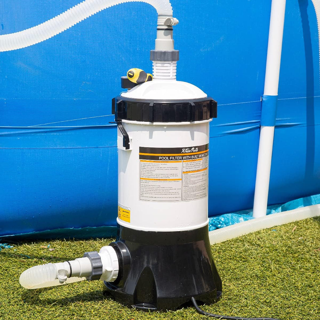 White/Black Above Ground Pool Cartridge Filter System with Pump Z276