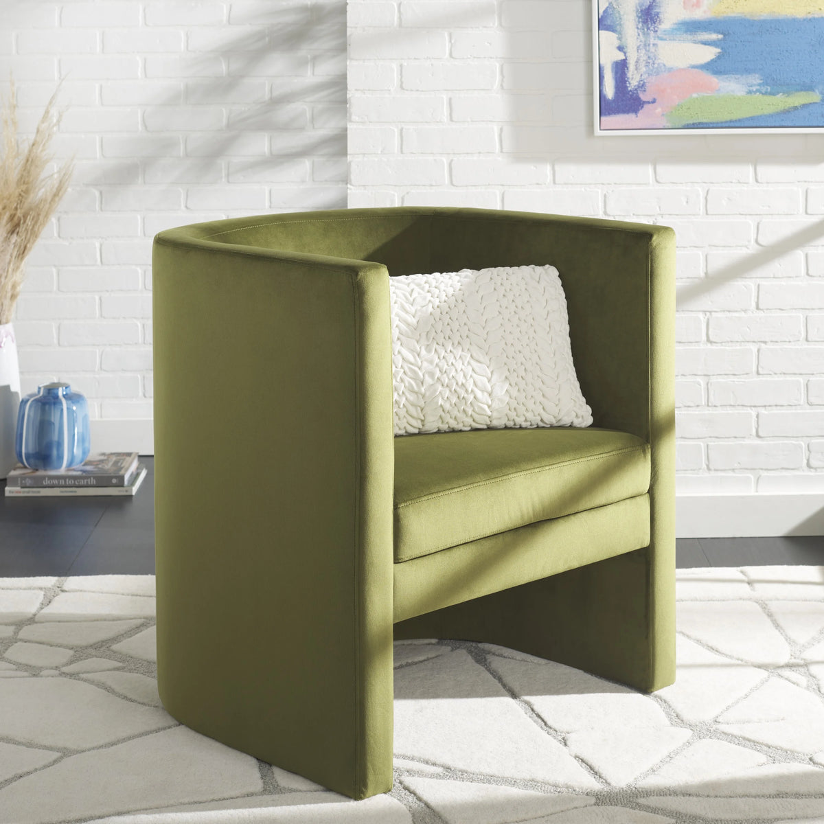 Oliver Green Velvet Accent Chairs C6067