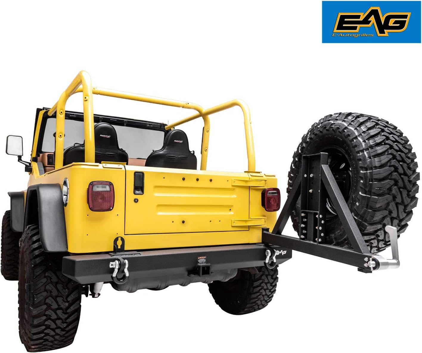 Front Bumper with LED Lights and Rear Bumper with Tire Carrier Combo Z301254
