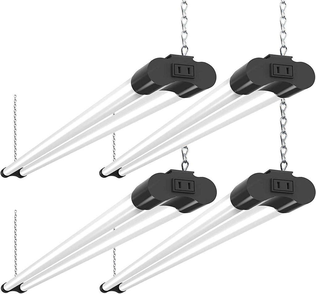 4 Pack Linkable LED Shop Light, 4 FT, 4000 LM, 48 Inch, 40W, 5000K Daylight, Black C312