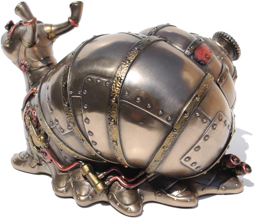 Steampunk Giant Land Snail Trinket Box Cold Cast Resin Antique Bronze Finish G836553