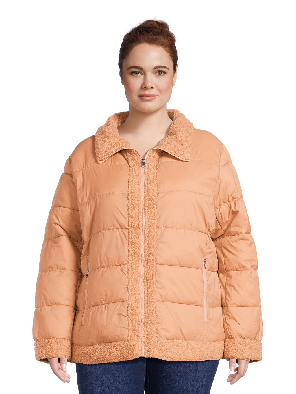 Faux Shearling Puffer Jacket R403